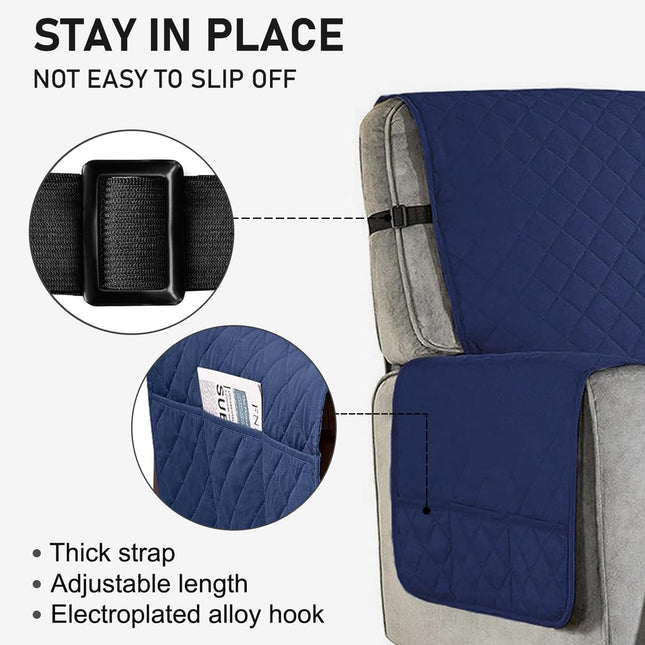 Recliner Sofa Chair Cover Black-L