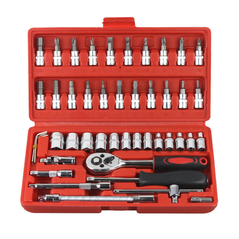 46Pcs Ratchet Wrench Socket Set