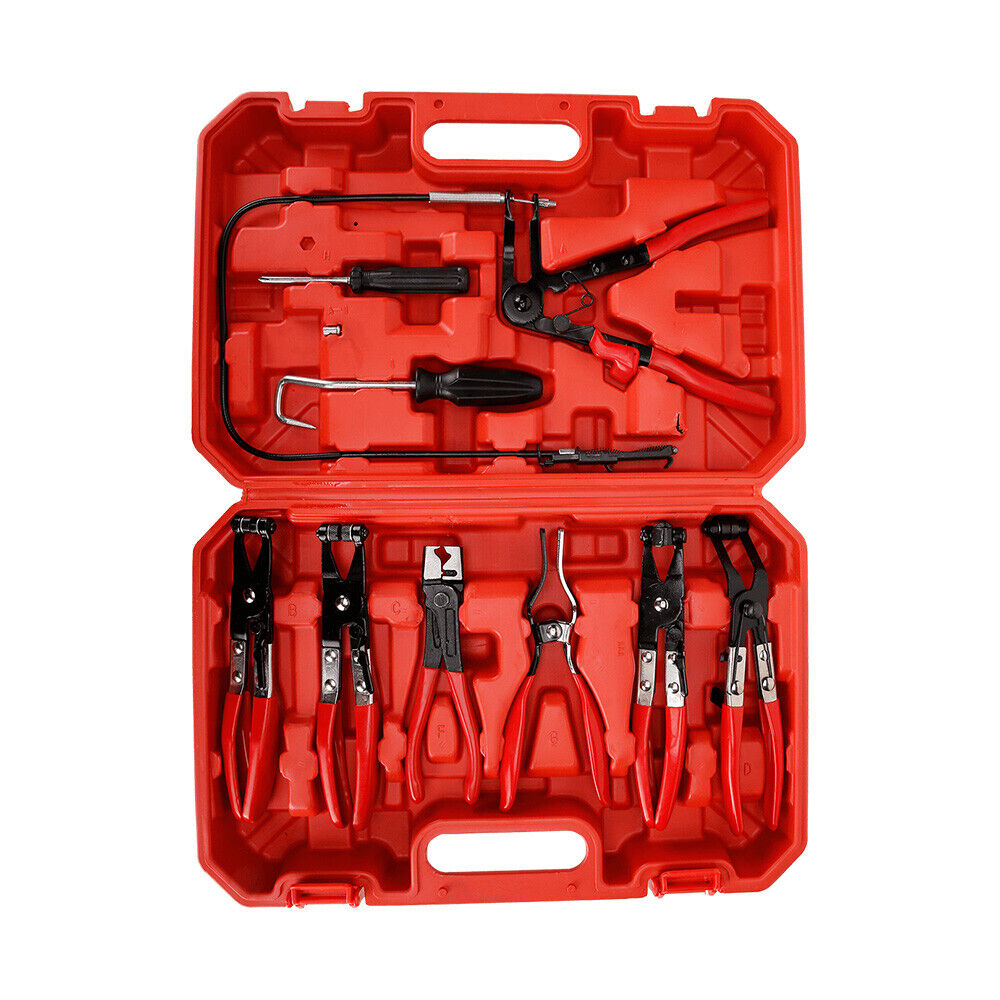 Hose Clamp Clip Plier Kit Red