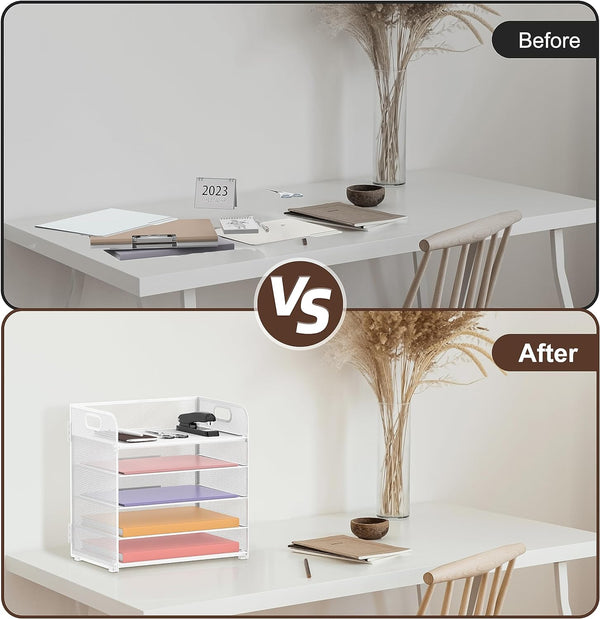5 Tier Paper Letter Tray Organizer
