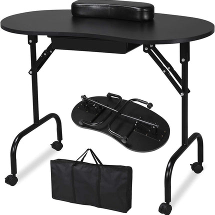 Folding Manicure Table Black