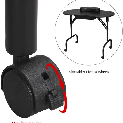 Folding Manicure Table Black