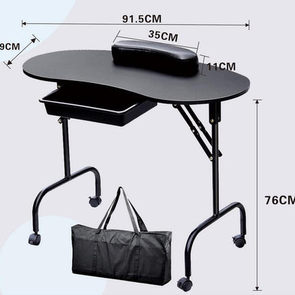 Folding Manicure Table Black