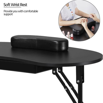 Folding Manicure Table Black