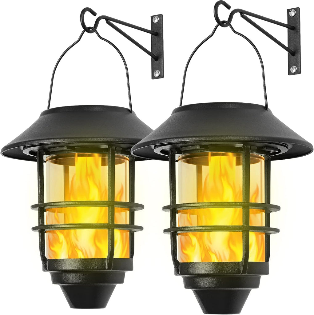 2Pcs Solar Outdoor Hanging Lantern