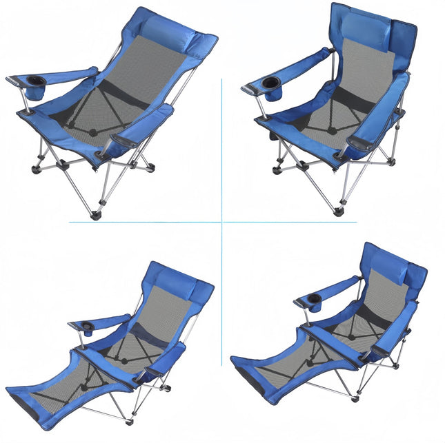 Reclining Camping Chair with Footrest - salelink.co.nz