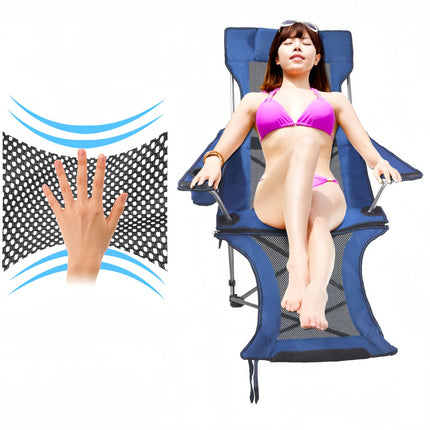 Reclining Camping Chair with Footrest - salelink.co.nz