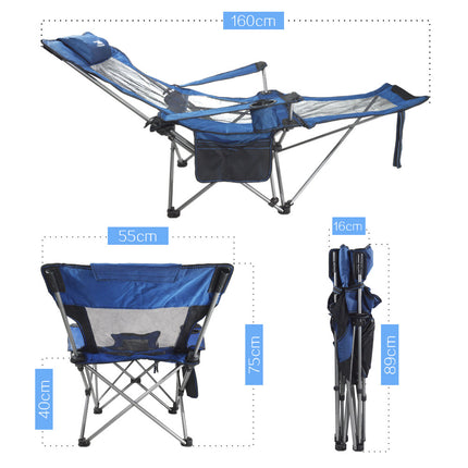 Reclining Camping Chair with Footrest - salelink.co.nz
