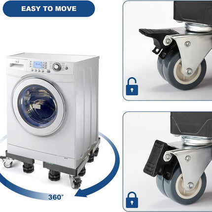 Movable Washing Machine Stand Adjustable Refrigerator Wheels Washer Dryer Base