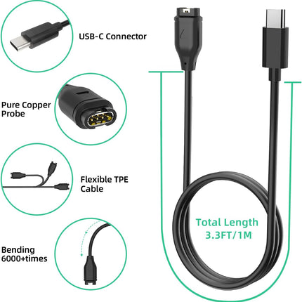 USB C Garmin Watch Charger Cable