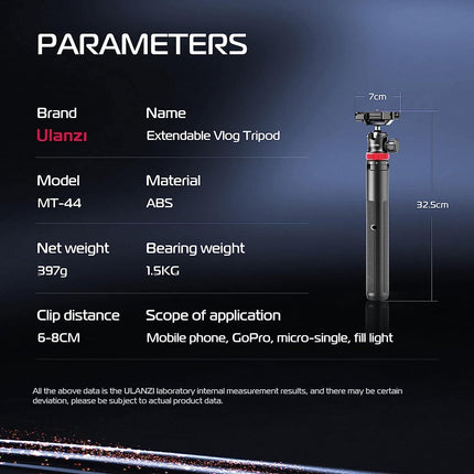 ULANZI MT-44 Extendable Phone Tripod Selfie Stick - salelink.co.nz
