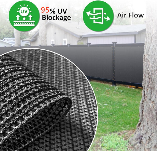 180GSM Privacy Fence Screen Black 1Mx3M