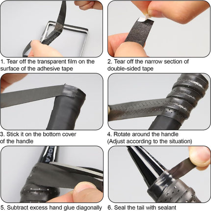 4Pcs Tennis Racket Grip Tapes black