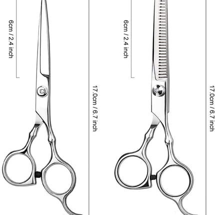2pcs 6" Salon Hairdressing Scissors Hair Barber Professional Cutting Thinning