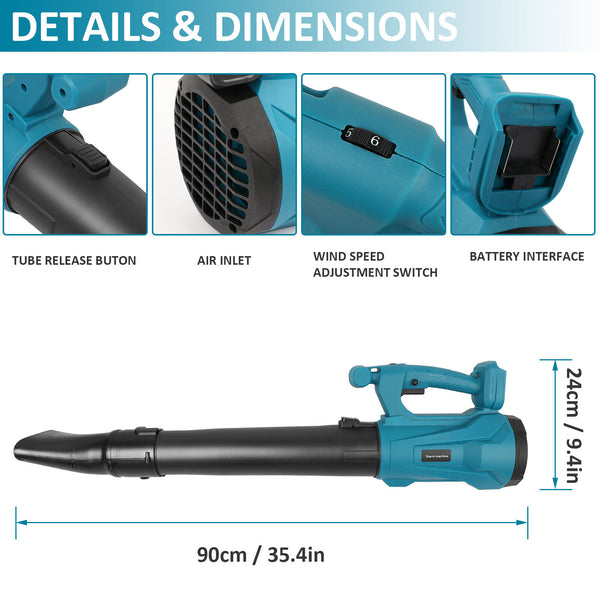 18V Air Leaf Blower Cordless 6 Speed Fits Makita Battery