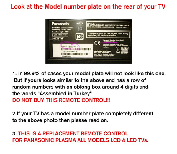 Panasonic Smart LED LCD TV Remote with NETFLIX Button