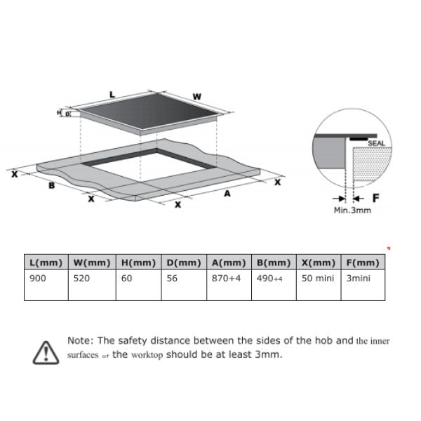 Midea 90cm 5-Zone Induction Cooktop