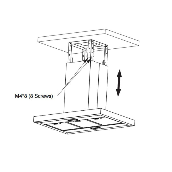 Midea 90cm T-Shape Island Rangehood 90M83