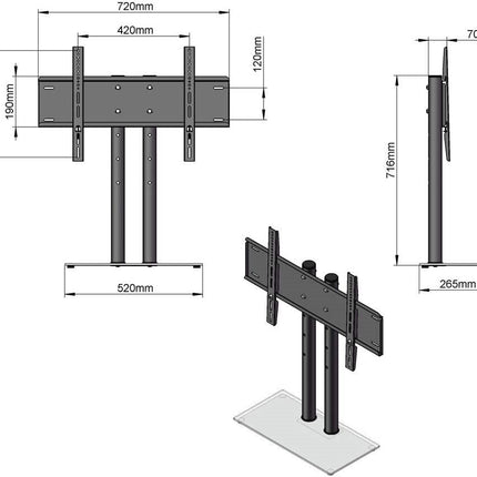 TV Stand Adjustable Universal LED LCD TV Stand 32-65"