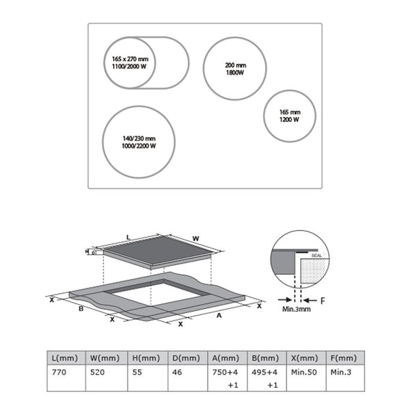 Midea 77cm Ceramic Cooktop