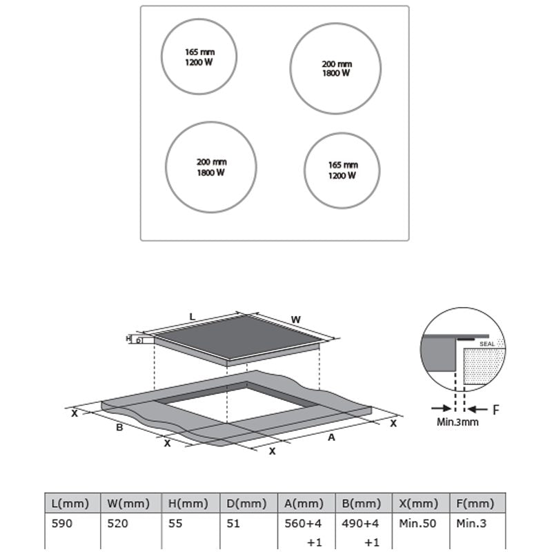 Midea 60cm Ceramic hob Touch Control