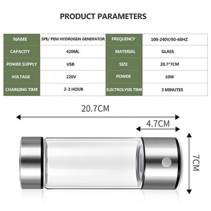 Hydrogen Water Generator Bottle - salelink.co.nz