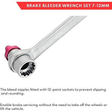 7PCS Brake Bleeder Wrench Set