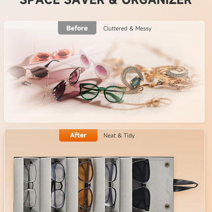 Travel Sunglass Case with 5 Slots