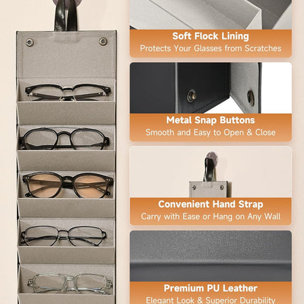 Travel Sunglass Case with 5 Slots
