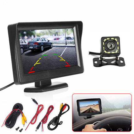 4.3" Monitor Car Reverse Camera Kit Rear View - salelink.co.nz