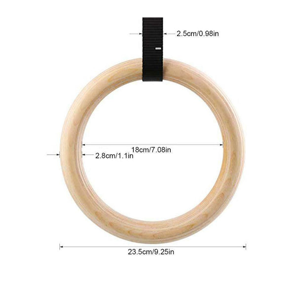 28mm Wooden Gymnastic Rings Gym