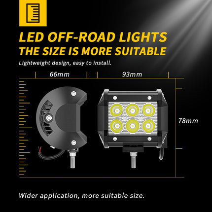 Pair 3Inch Led Work Light Bar Spot Flood Off-road Driving 4Wd 4X4 Reverse