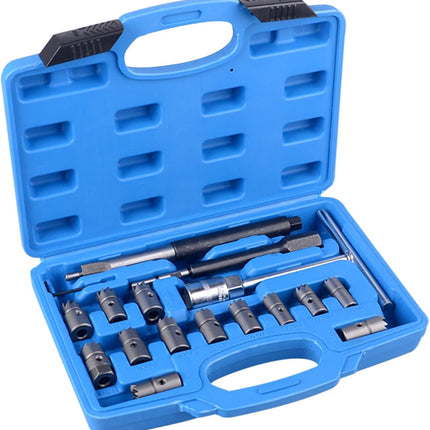 17PCS Diesel Injector Seat Cutter Cleaner Tool Set