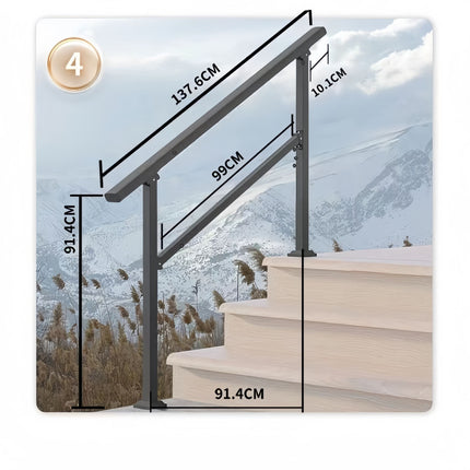 Stair Handrail 4 Steps - salelink.co.nz