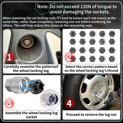 22 Piece Wheel Lock Nut Wrench Set Compatible with Volkswagen (VAG)