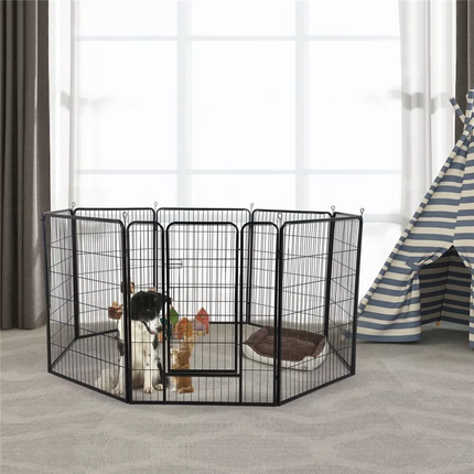 8 Panel Pet Playpen Dog Exercise Pen Fence Metal Exercise Barrier 100cm