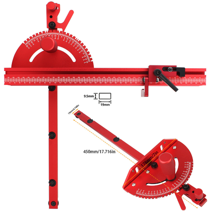 450mm Aluminum Miter Gauge Set with Track Stop