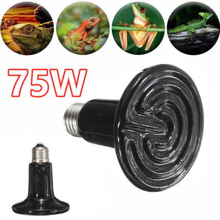 75W E27 Infrared Ceramic Heat Emitter Lamp Bulb For Reptile Pet Brooder