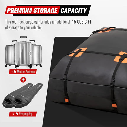Waterproof Roof Top Rack Bag Cargo Carrier Car Luggage Storage Outdoor - salelink.co.nz