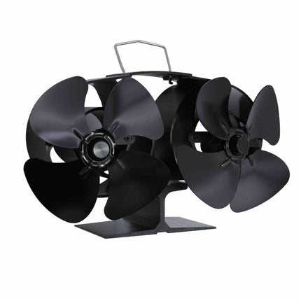 Two Heads Stove Fan Wood Log Burner Fireplace - salelink.co.nz