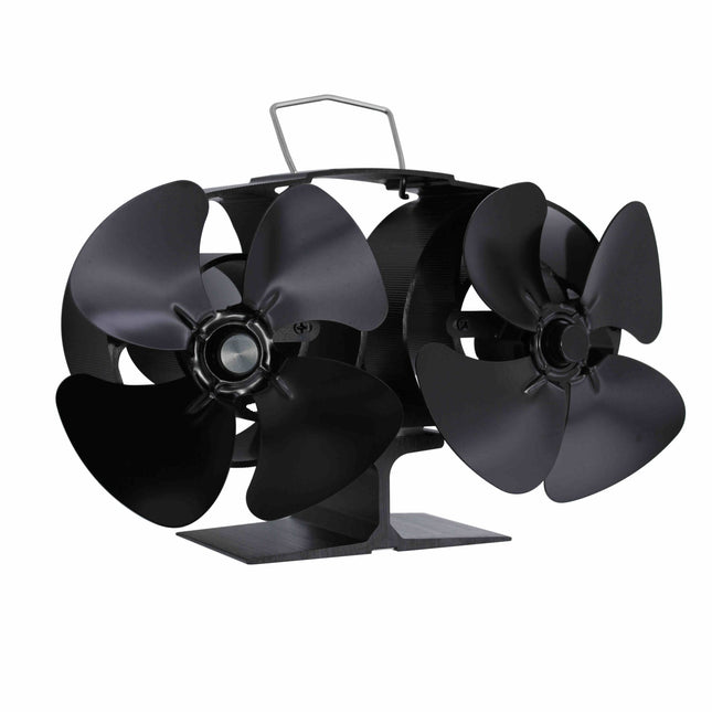 Two Heads Stove Fan Wood Log Burner Fireplace - salelink.co.nz