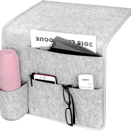 Sofa Armrest Storage Organizer Light Gray