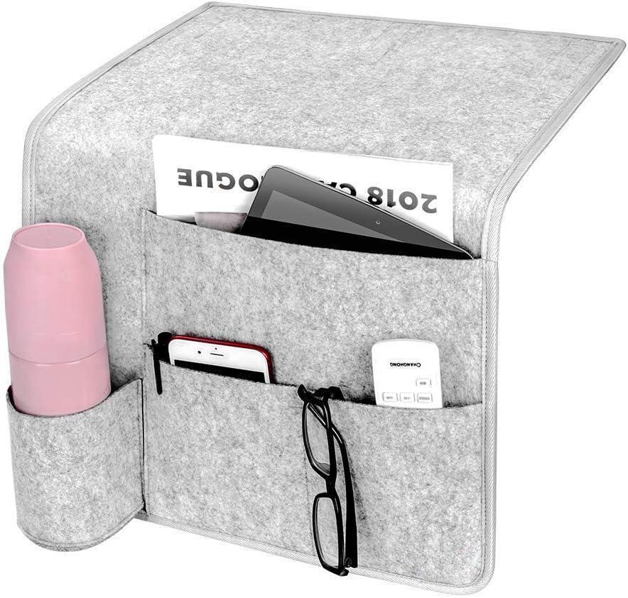 Sofa Armrest Storage Organizer Light Gray