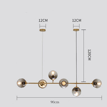 Modern Hanging Lamp Ceiling Light Roung Grey Glass Lampshade - salelink.co.nz