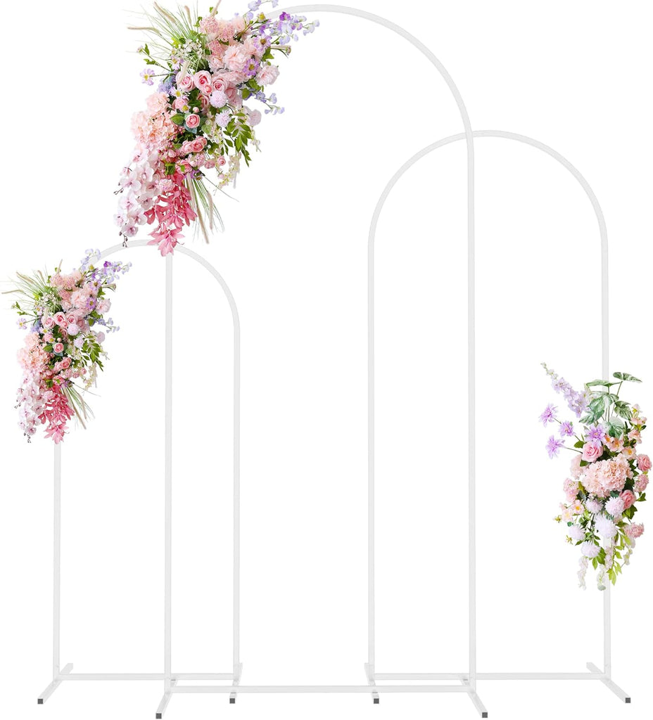 Wedding Arch Backdrop Stand Set of 3 White