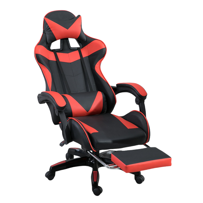 Gaming Chair with Headrest Footrest and Lumbar Support