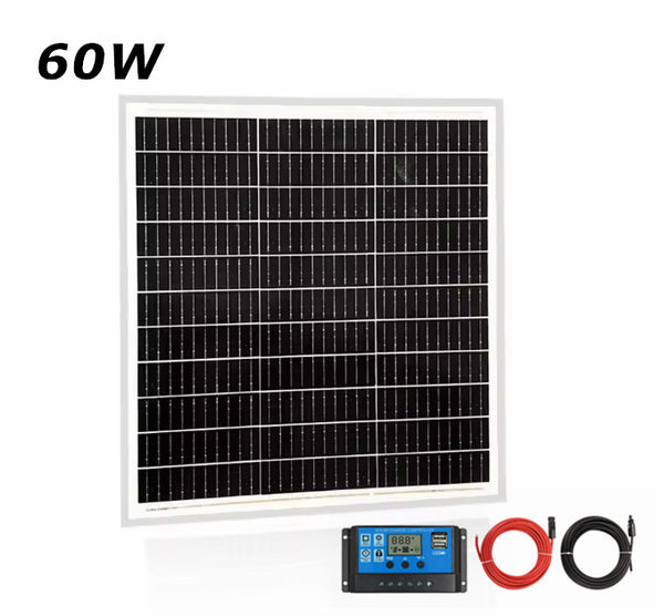 60W Solar Panel + 30A CONTROLLER + 10M Solar Extension Cable