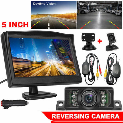 Wireless 5" Monitor Reverse Camera Rear View Parking - salelink.co.nz