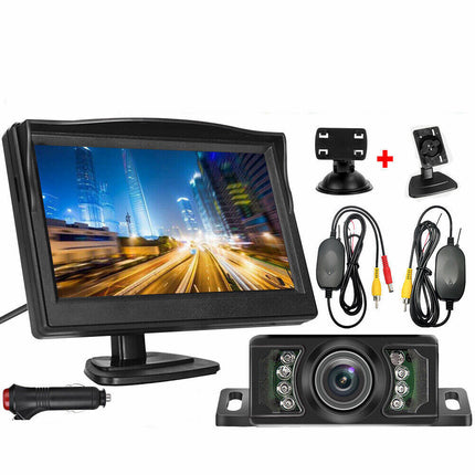 Wireless 5" Monitor Reverse Camera Rear View Parking - salelink.co.nz