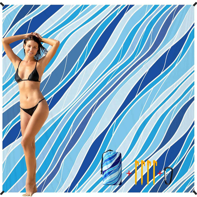 Waterproof Sandproof Beach Blanket 210x200cm - salelink.co.nz